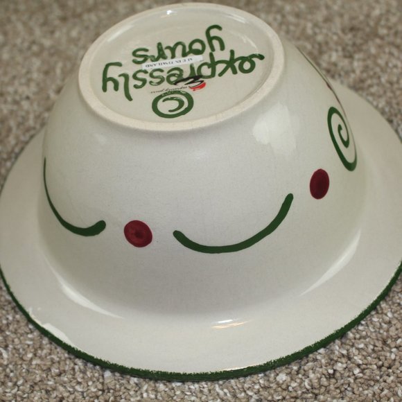 Expressly Yours Christmas Snowman Tree Snow Small Serving Bowl Vintage 9" RARE - Picture 6 of 9